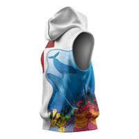 Tonga Swimming with Whales Sleeveless Hoodie Ngatu Pattern LT03 - Polynesian Pride
