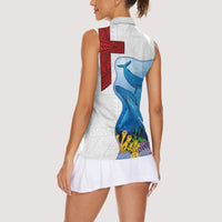 Tonga Swimming with Whales Women Sleeveless Polo Shirt Ngatu Pattern LT03 - Polynesian Pride