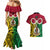 Vanuatu Couples Matching Mermaid Dress and Hawaiian Shirt Pig Tusk Mix Maori Pattern and Namele Leaf LT03 - Polynesian Pride