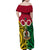 Vanuatu Family Matching Off Shoulder Maxi Dress and Hawaiian Shirt Pig Tusk Mix Maori Pattern and Namele Leaf LT03 - Polynesian Pride