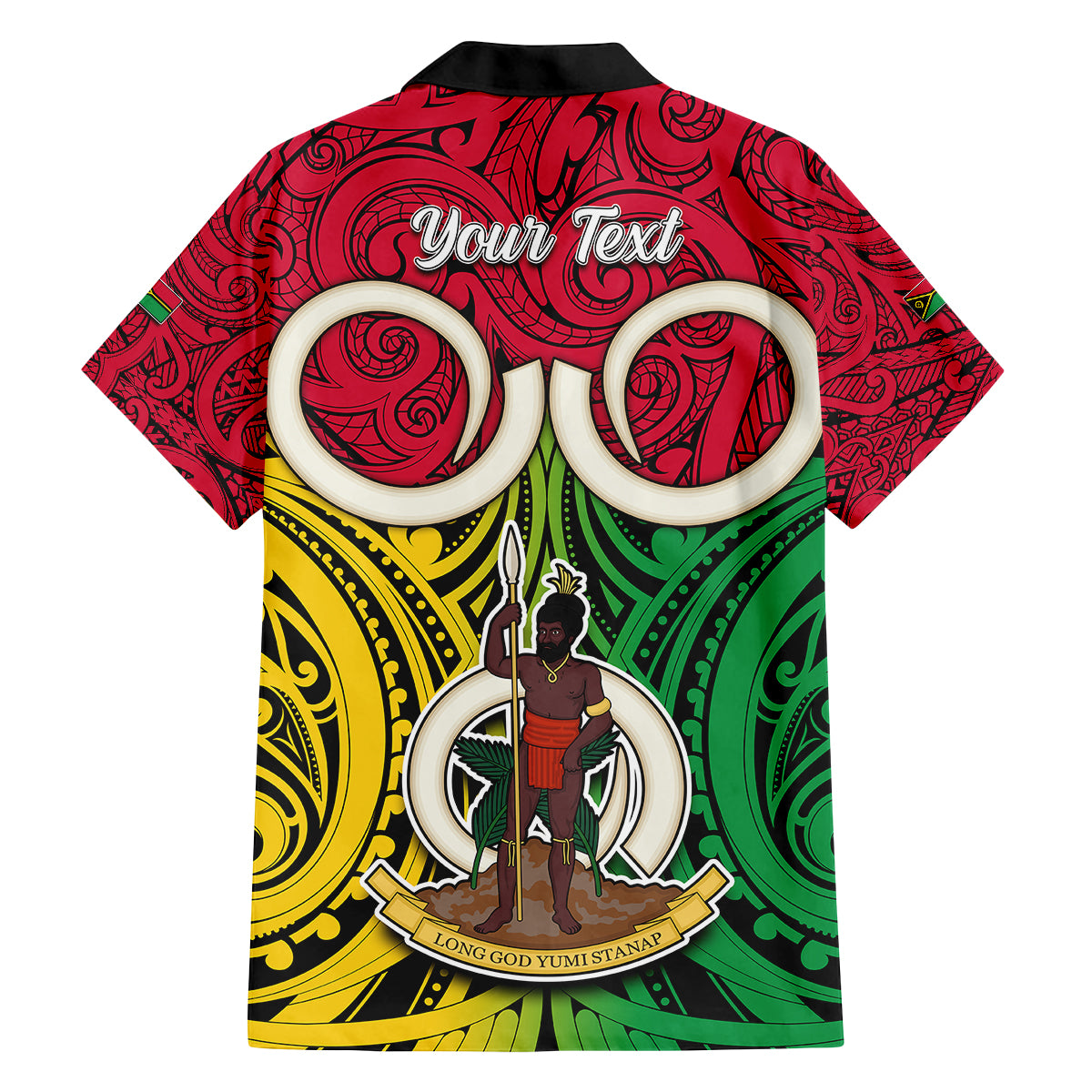 Personalised Vanuatu Family Matching Off Shoulder Long Sleeve Dress and Hawaiian Shirt Pig Tusk Mix Maori Pattern and Namele Leaf LT03 - Polynesian Pride