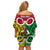 Personalised Vanuatu Family Matching Off Shoulder Short Dress and Hawaiian Shirt Pig Tusk Mix Maori Pattern and Namele Leaf LT03 - Polynesian Pride