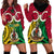 Personalised Vanuatu Hoodie Dress Pig Tusk Mix Maori Pattern and Namele Leaf LT03 - Polynesian Pride