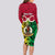 Personalised Vanuatu Long Sleeve Bodycon Dress Pig Tusk Mix Maori Pattern and Namele Leaf LT03 - Polynesian Pride