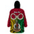 Personalised Vanuatu Wearable Blanket Hoodie Pig Tusk Mix Maori Pattern and Namele Leaf LT03 - Polynesian Pride