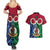 Vanuatu Shefa Province Couples Matching Summer Maxi Dress and Hawaiian Shirt Pig Tusk Mix Maori Pattern and Namele Leaf LT03 - Polynesian Pride