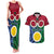 Vanuatu Shefa Province Couples Matching Tank Maxi Dress and Hawaiian Shirt Pig Tusk Mix Maori Pattern and Namele Leaf LT03 Red - Polynesian Pride