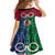 Vanuatu Shefa Province Family Matching Off Shoulder Short Dress and Hawaiian Shirt Pig Tusk Mix Maori Pattern and Namele Leaf LT03 - Polynesian Pride