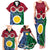 Vanuatu Shefa Province Family Matching Tank Maxi Dress and Hawaiian Shirt Pig Tusk Mix Maori Pattern and Namele Leaf LT03 - Polynesian Pride