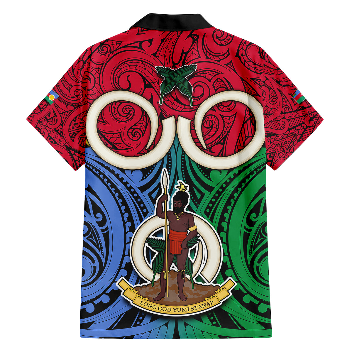 Vanuatu Shefa Province Family Matching Tank Maxi Dress and Hawaiian Shirt Pig Tusk Mix Maori Pattern and Namele Leaf LT03 - Polynesian Pride