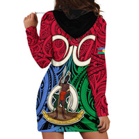 Vanuatu Shefa Province Hoodie Dress Pig Tusk Mix Maori Pattern and Namele Leaf LT03 - Polynesian Pride