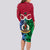 Vanuatu Shefa Province Long Sleeve Bodycon Dress Pig Tusk Mix Maori Pattern and Namele Leaf LT03 - Polynesian Pride