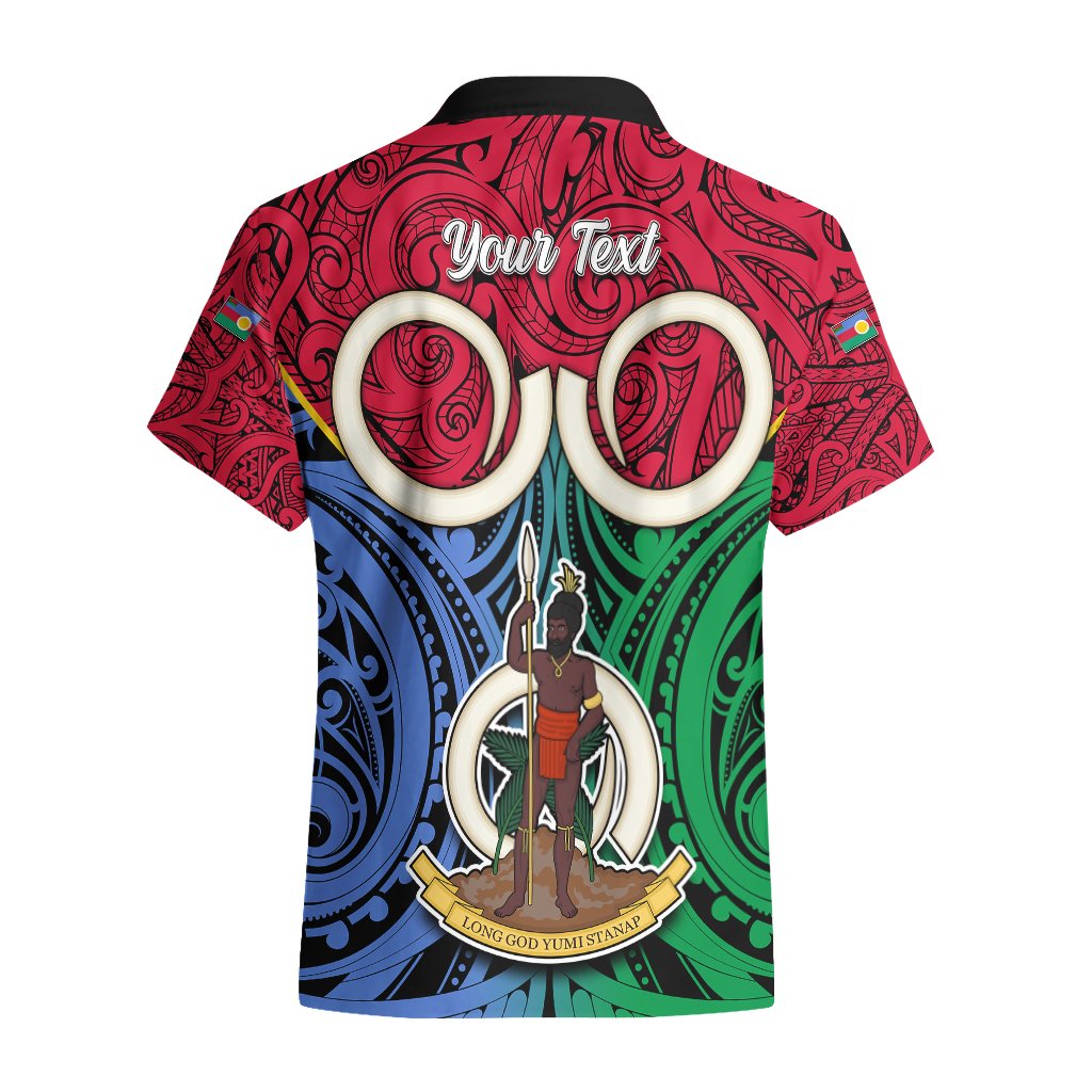 Personalised Vanuatu Shefa Province Hawaiian Shirt Pig Tusk Mix Maori Pattern and Namele Leaf LT03 - Polynesian Pride