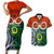 Vanuatu Penama Province Couples Matching Short Sleeve Bodycon Dress and Hawaiian Shirt Pig Tusk Mix Maori Pattern and Namele Leaf LT03 Orange - Polynesian Pride