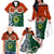 Vanuatu Penama Province Family Matching Off Shoulder Long Sleeve Dress and Hawaiian Shirt Pig Tusk Mix Maori Pattern and Namele Leaf LT03 - Polynesian Pride