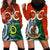 Vanuatu Penama Province Hoodie Dress Pig Tusk Mix Maori Pattern and Namele Leaf LT03 - Polynesian Pride