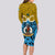 Vanuatu Sanma Province Long Sleeve Bodycon Dress Pig Tusk Mix Maori Pattern and Namele Leaf LT03 - Polynesian Pride