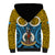 Vanuatu Sanma Province Sherpa Hoodie Pig Tusk Mix Maori Pattern and Namele Leaf LT03 - Polynesian Pride