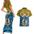 Personalised Vanuatu Sanma Province Couples Matching Short Sleeve Bodycon Dress and Hawaiian Shirt Pig Tusk Mix Maori Pattern and Namele Leaf LT03 - Polynesian Pride