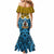 Personalised Vanuatu Sanma Province Mermaid Dress Pig Tusk Mix Maori Pattern and Namele Leaf LT03 - Polynesian Pride