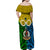 Vanuatu Malampa Province Family Matching Off Shoulder Maxi Dress and Hawaiian Shirt Pig Tusk Mix Maori Pattern and Namele Leaf LT03 - Polynesian Pride