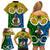 Vanuatu Malampa Province Family Matching Off Shoulder Short Dress and Hawaiian Shirt Pig Tusk Mix Maori Pattern and Namele Leaf LT03 - Polynesian Pride