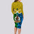 Vanuatu Malampa Province Long Sleeve Bodycon Dress Pig Tusk Mix Maori Pattern and Namele Leaf LT03 - Polynesian Pride