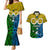 Personalised Vanuatu Malampa Province Couples Matching Mermaid Dress and Hawaiian Shirt Pig Tusk Mix Maori Pattern and Namele Leaf LT03 Yellow - Polynesian Pride