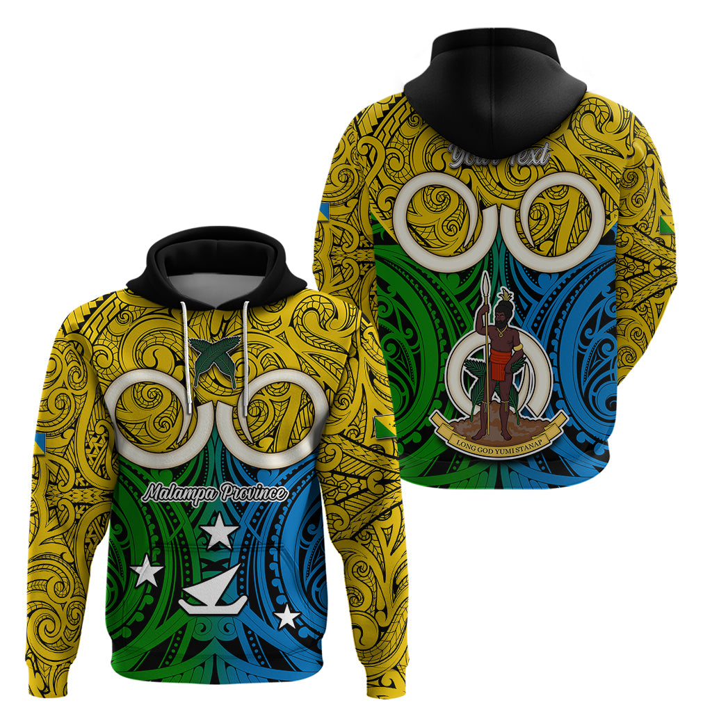 Personalised Vanuatu Malampa Province Hoodie Pig Tusk Mix Maori Pattern and Namele Leaf LT03 - Polynesian Pride