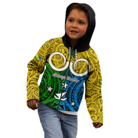 Personalised Vanuatu Malampa Province Kid Hoodie Pig Tusk Mix Maori Pattern and Namele Leaf LT03 - Polynesian Pride