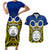 Vanuatu Torba Province Couples Matching Short Sleeve Bodycon Dress and Hawaiian Shirt Pig Tusk Mix Maori Pattern and Namele Leaf LT03 Blue - Polynesian Pride