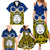 Vanuatu Torba Province Family Matching Summer Maxi Dress and Hawaiian Shirt Pig Tusk Mix Maori Pattern and Namele Leaf LT03 - Polynesian Pride