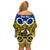 Personalised Vanuatu Torba Province Family Matching Off Shoulder Short Dress and Hawaiian Shirt Pig Tusk Mix Maori Pattern and Namele Leaf LT03 - Polynesian Pride