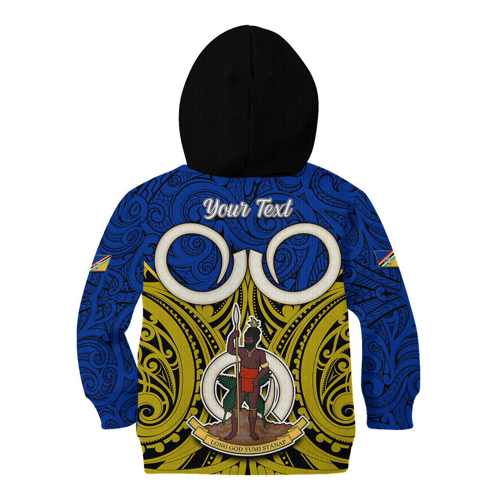 Personalised Vanuatu Torba Province Kid Hoodie Pig Tusk Mix Maori Pattern and Namele Leaf LT03 - Polynesian Pride