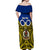 Personalised Vanuatu Torba Province Off Shoulder Maxi Dress Pig Tusk Mix Maori Pattern and Namele Leaf LT03 - Polynesian Pride