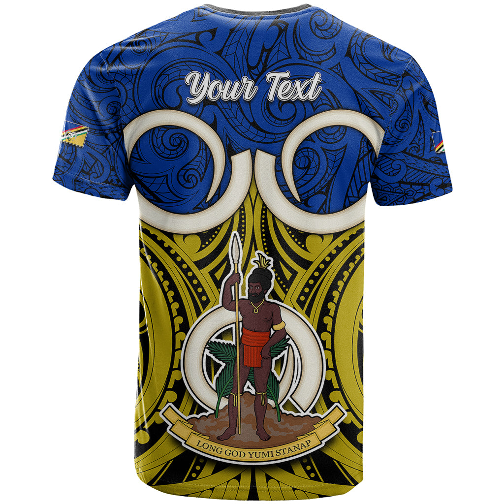 Personalised Vanuatu Torba Province T Shirt Pig Tusk Mix Maori Pattern and Namele Leaf LT03 - Polynesian Pride