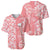 Hawaii Kauai Island Baseball Jersey Hibiscus Pattern Seamless Tribal Simple Pink Pastel LT03 - Polynesian Pride