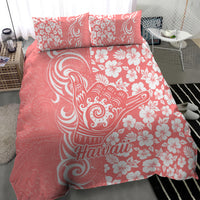 Hawaii Kauai Island Bedding Set Hibiscus Pattern Seamless Tribal Simple Pink Pastel LT03 - Polynesian Pride