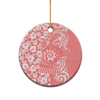 Hawaii Kauai Island Ceramic Ornament Hibiscus Pattern Seamless Tribal Simple Pink Pastel LT03 - Polynesian Pride