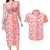 Hawaii Kauai Island Couples Matching Long Sleeve Bodycon Dress and Hawaiian Shirt Hibiscus Pattern Seamless Tribal Simple Pink Pastel LT03 Pink - Polynesian Pride