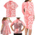 Hawaii Kauai Island Family Matching Long Sleeve Bodycon Dress and Hawaiian Shirt Hibiscus Pattern Seamless Tribal Simple Pink Pastel LT03 - Polynesian Pride