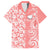 Hawaii Kauai Island Family Matching Off Shoulder Maxi Dress and Hawaiian Shirt Hibiscus Pattern Seamless Tribal Simple Pink Pastel LT03 Dad's Shirt - Short Sleeve Pink - Polynesian Pride