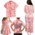 Hawaii Kauai Island Family Matching Puletasi Dress and Hawaiian Shirt Hibiscus Pattern Seamless Tribal Simple Pink Pastel LT03 - Polynesian Pride