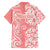 Hawaii Kauai Island Family Matching Puletasi Dress and Hawaiian Shirt Hibiscus Pattern Seamless Tribal Simple Pink Pastel LT03 - Polynesian Pride