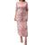 Hawaii Kauai Island Family Matching Puletasi Dress and Hawaiian Shirt Hibiscus Pattern Seamless Tribal Simple Pink Pastel LT03 Mom's Dress Pink - Polynesian Pride