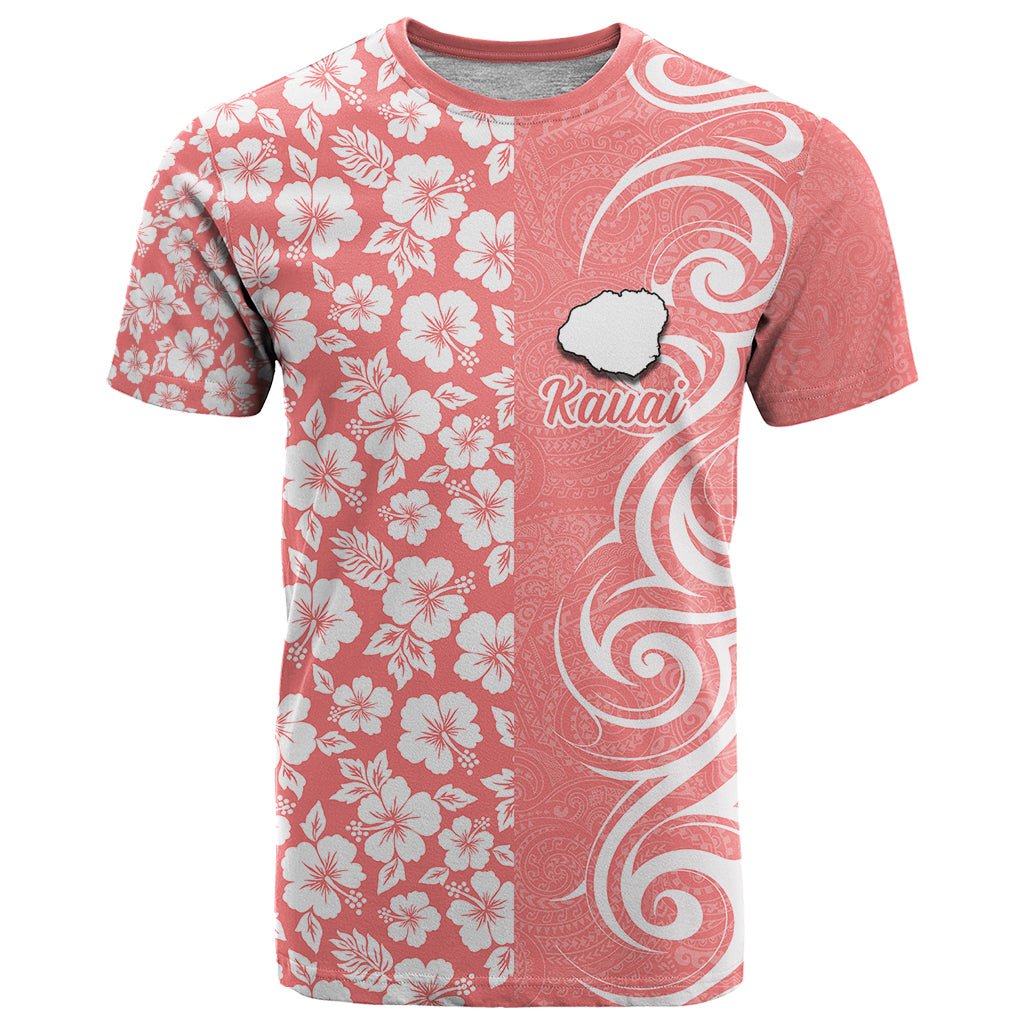 Hawaii Kauai Island T Shirt Hibiscus Pattern Seamless Tribal Simple Pink Pastel LT03 Pink - Polynesian Pride