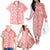 Custom Hawaii Kauai Island Family Matching Off Shoulder Long Sleeve Dress and Hawaiian Shirt Hibiscus Pattern Seamless Tribal Simple Pink Pastel LT03 - Polynesian Pride