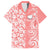 Custom Hawaii Kauai Island Family Matching Puletasi Dress and Hawaiian Shirt Hibiscus Pattern Seamless Tribal Simple Pink Pastel LT03 Dad's Shirt - Short Sleeve Pink - Polynesian Pride