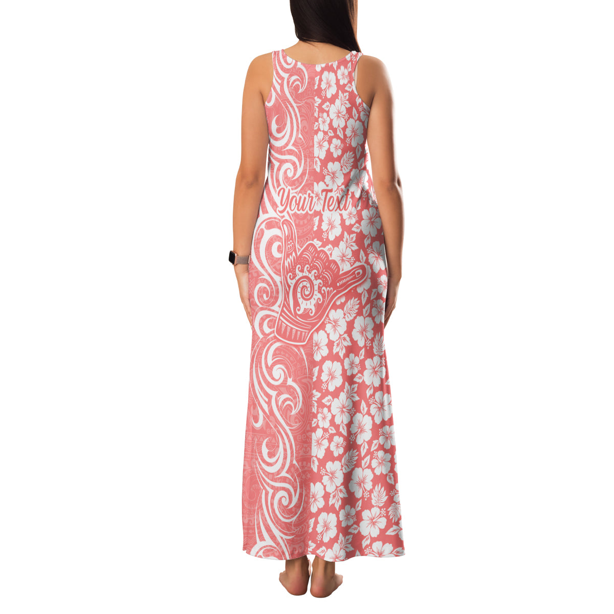 Custom Hawaii Kauai Island Family Matching Tank Maxi Dress and Hawaiian Shirt Hibiscus Pattern Seamless Tribal Simple Pink Pastel LT03 - Polynesian Pride