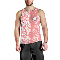 Custom Hawaii Kauai Island Men Tank Top Hibiscus Pattern Seamless Tribal Simple Pink Pastel LT03 - Polynesian Pride
